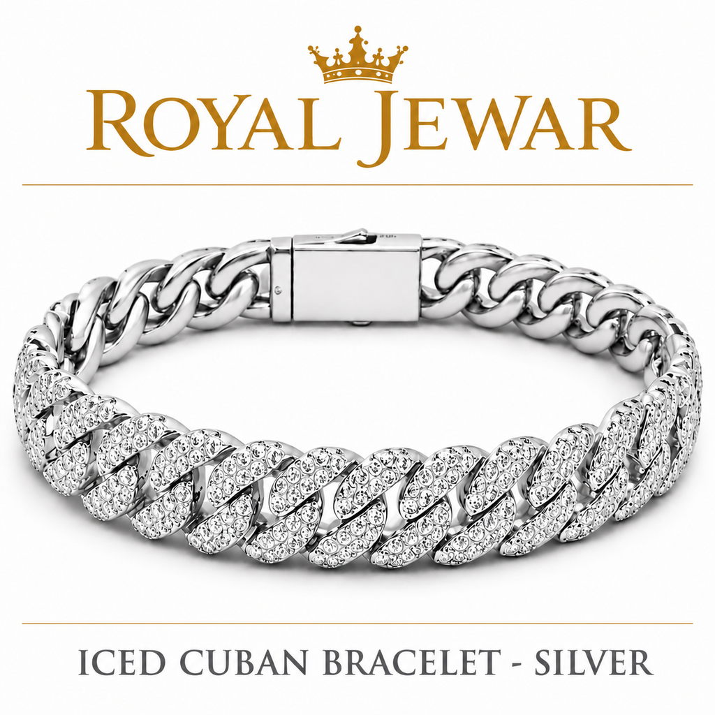 PREMIUM ICED CUBAN BRACELET-SILVER