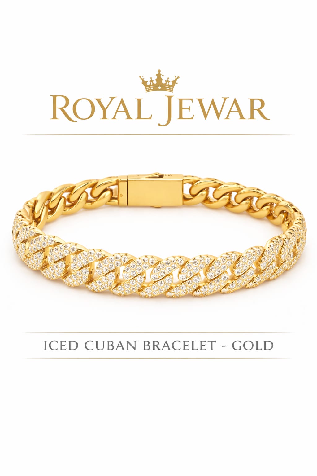 PREMIUM ICED CUBAN BRACELET-GOLD & SILVER(SET OF 2)×1 FREE GIFT ×1