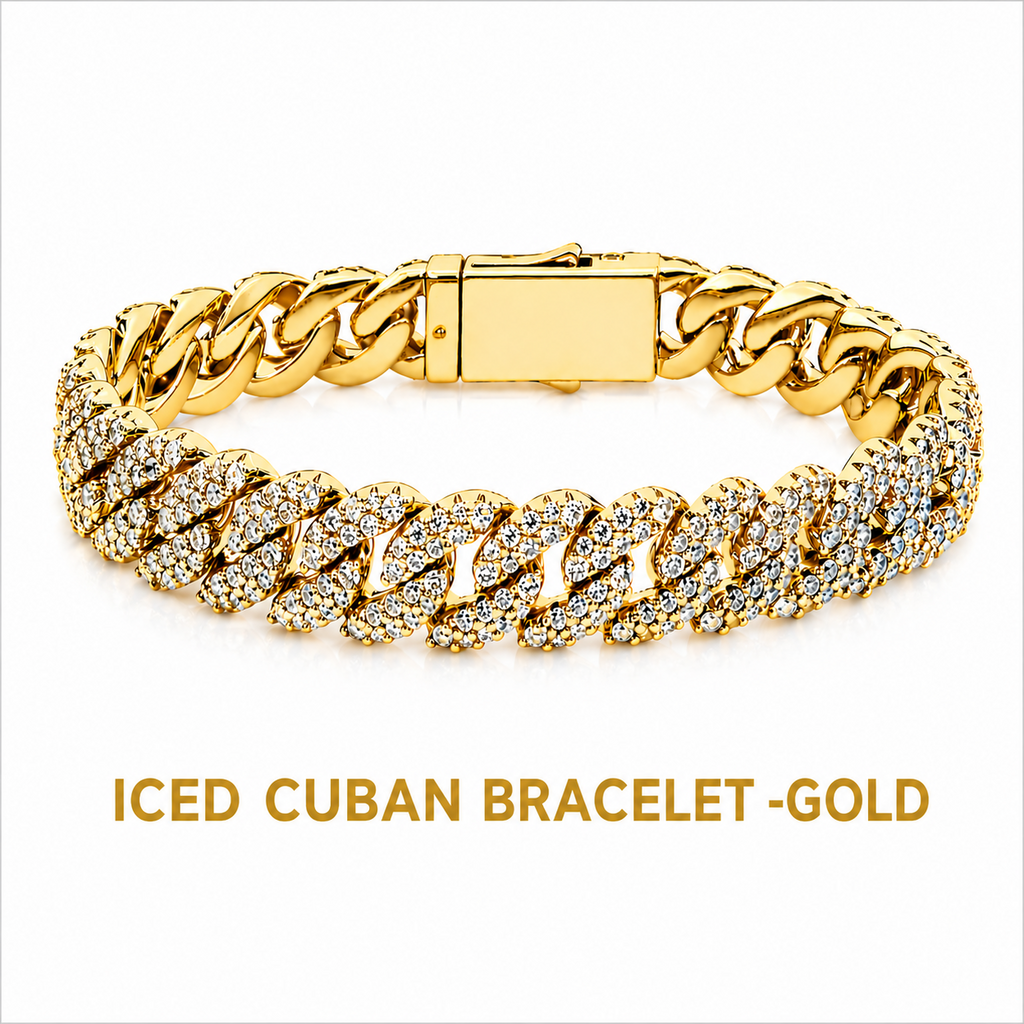PREMIUM ICED CUBAN BRACELET-GOLD