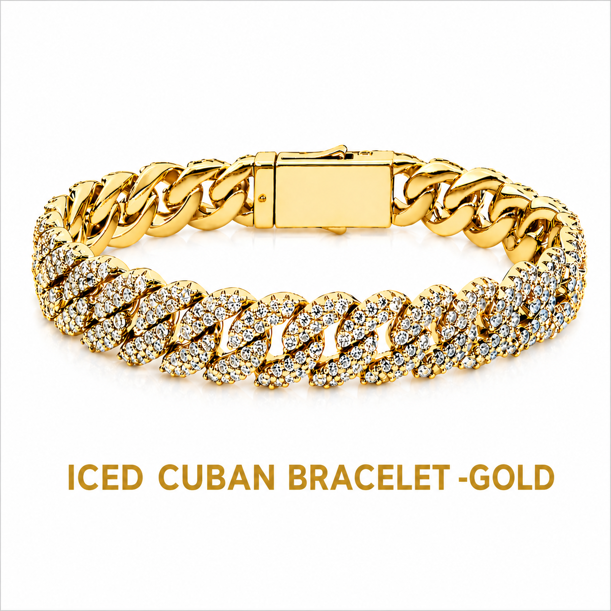 PREMIUM ICED CUBAN BRACELET-GOLD
