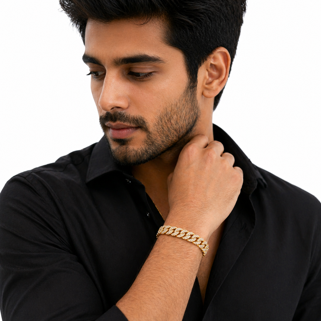 PREMIUM ICED CUBAN BRACELET-GOLD