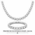 PREMIUM ICED CLUSTERED TENNIS SET-SILVER