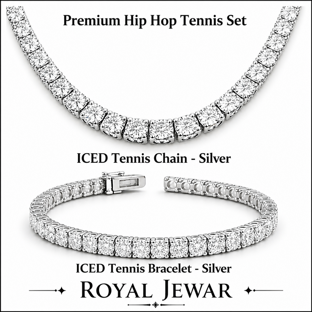 PREMIUM CLUSTERED TENNIS SET-SILVER