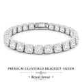 PREMIUM CLUSTERED TENNIS BRACELET -SILVER