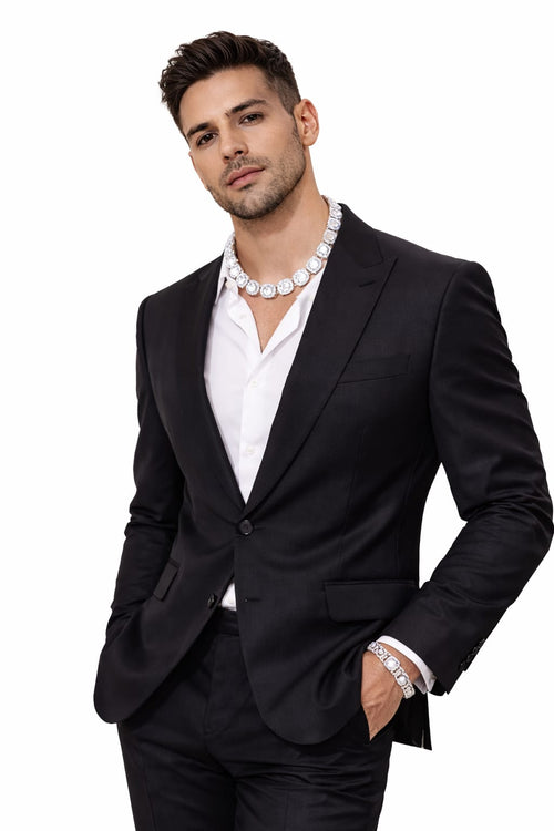 PREMIUM ICED CLUSTERED TENNIS SET-SILVER