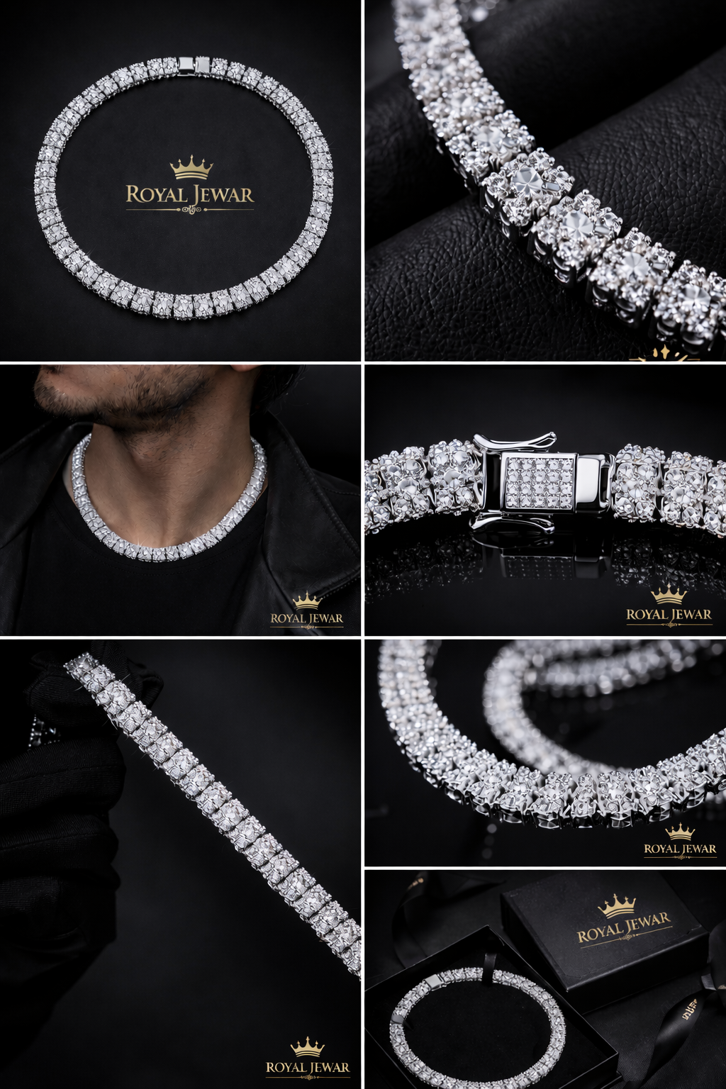 PREMIUM CLUSTERED TENNIS BRACELET -SILVER