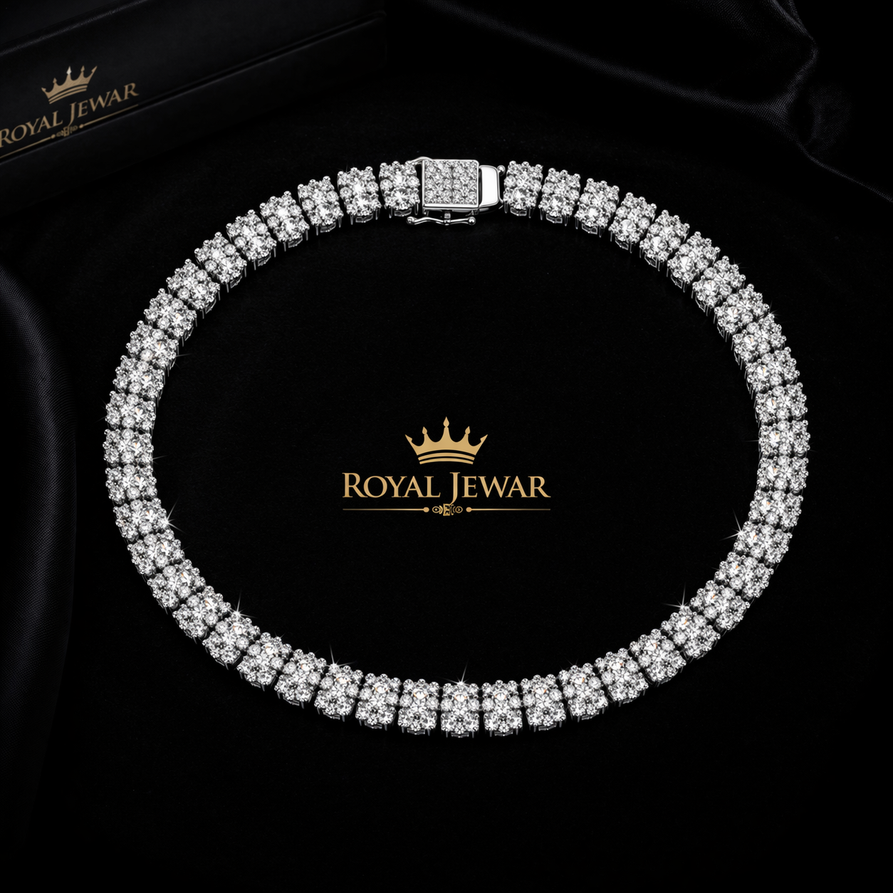 PREMIUM CLUSTERED TENNIS BRACELET -SILVER