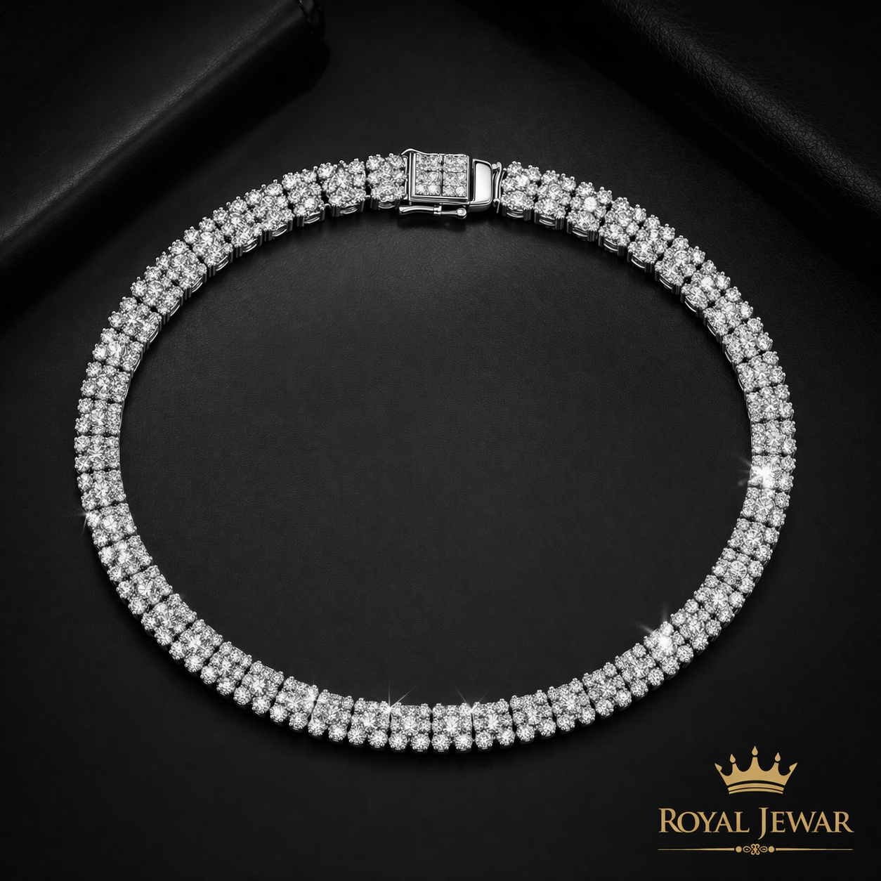 PREMIUM CLUSTERED TENNIS BRACELET -SILVER