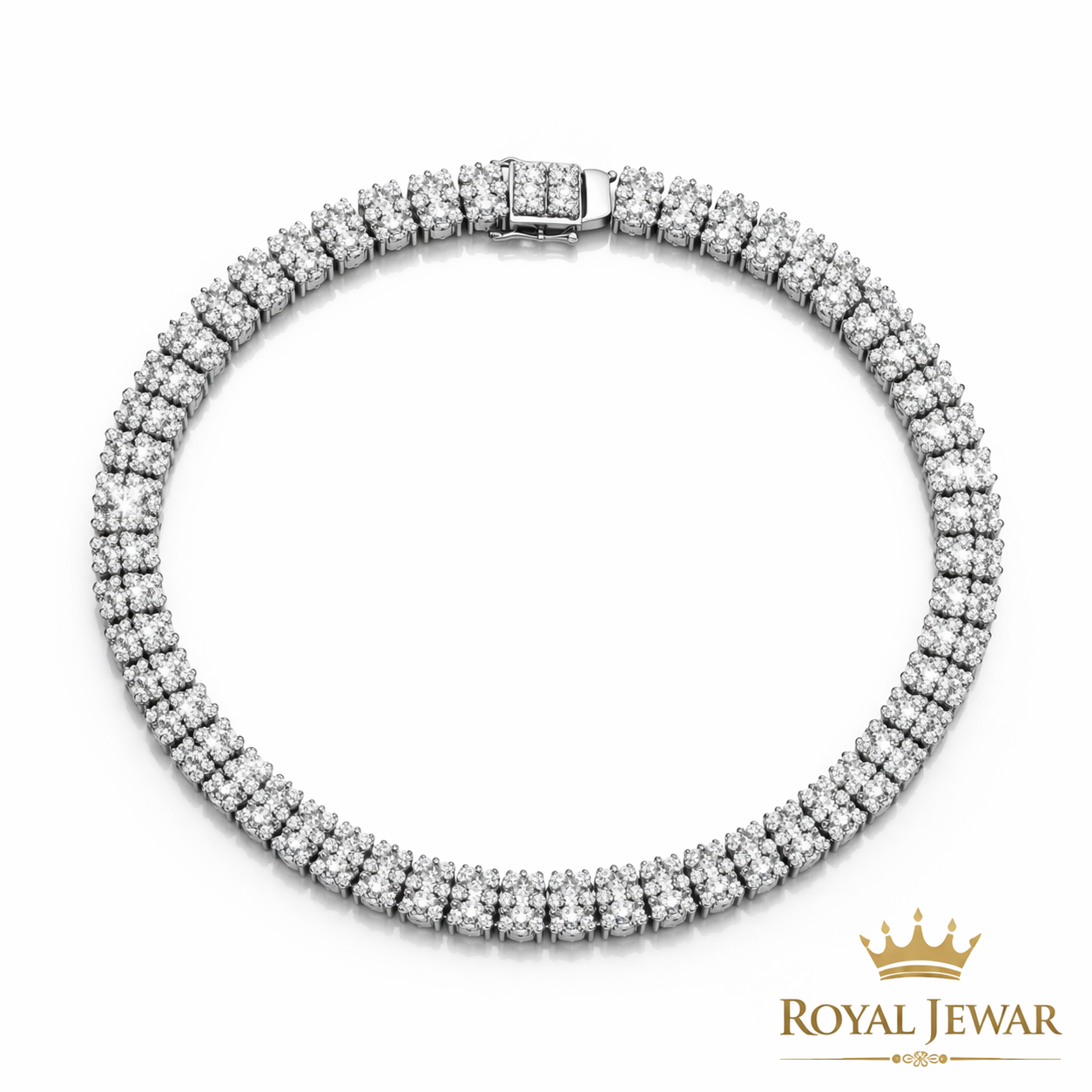 PREMIUM CLUSTERED TENNIS BRACELET -SILVER