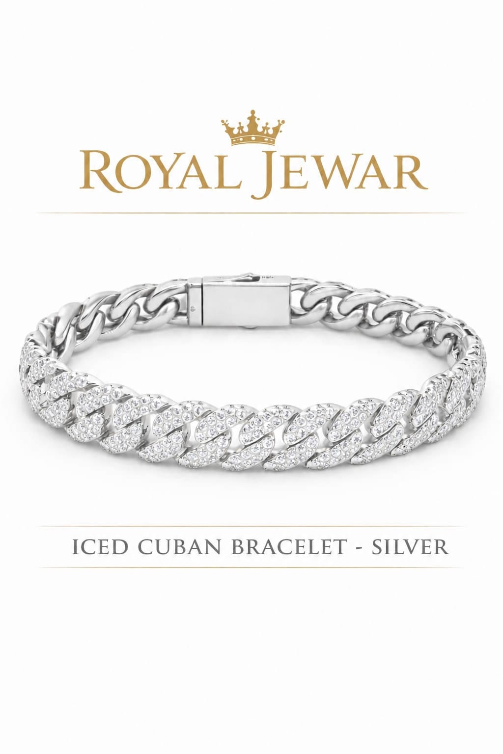 PREMIUM ICED CUBAN BRACELET-SILVER