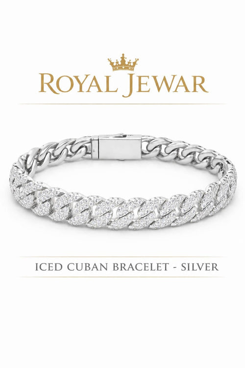 PREMIUM ICED CUBAN BRACELET-SILVER