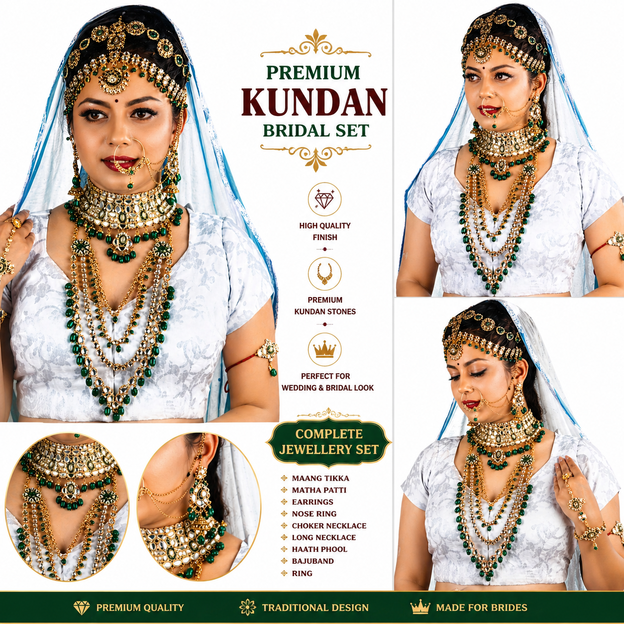 PREMIUM BRIDAL KUNDAN SET                  4