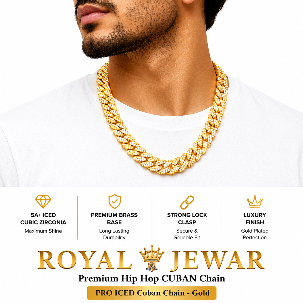 PREMIUM ICED CUBAN CHAIN -GOLD