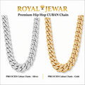 PREMIUM ICED CUBAN CHAIN SET-GOLD & SILVER