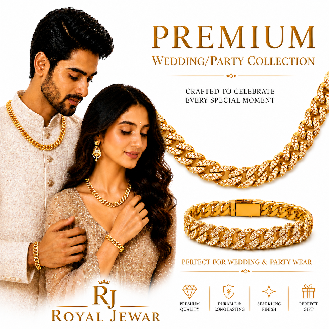 PREMIUM WEDDING ROYAL JEWAR COMO SET x 1 Free Gift x1