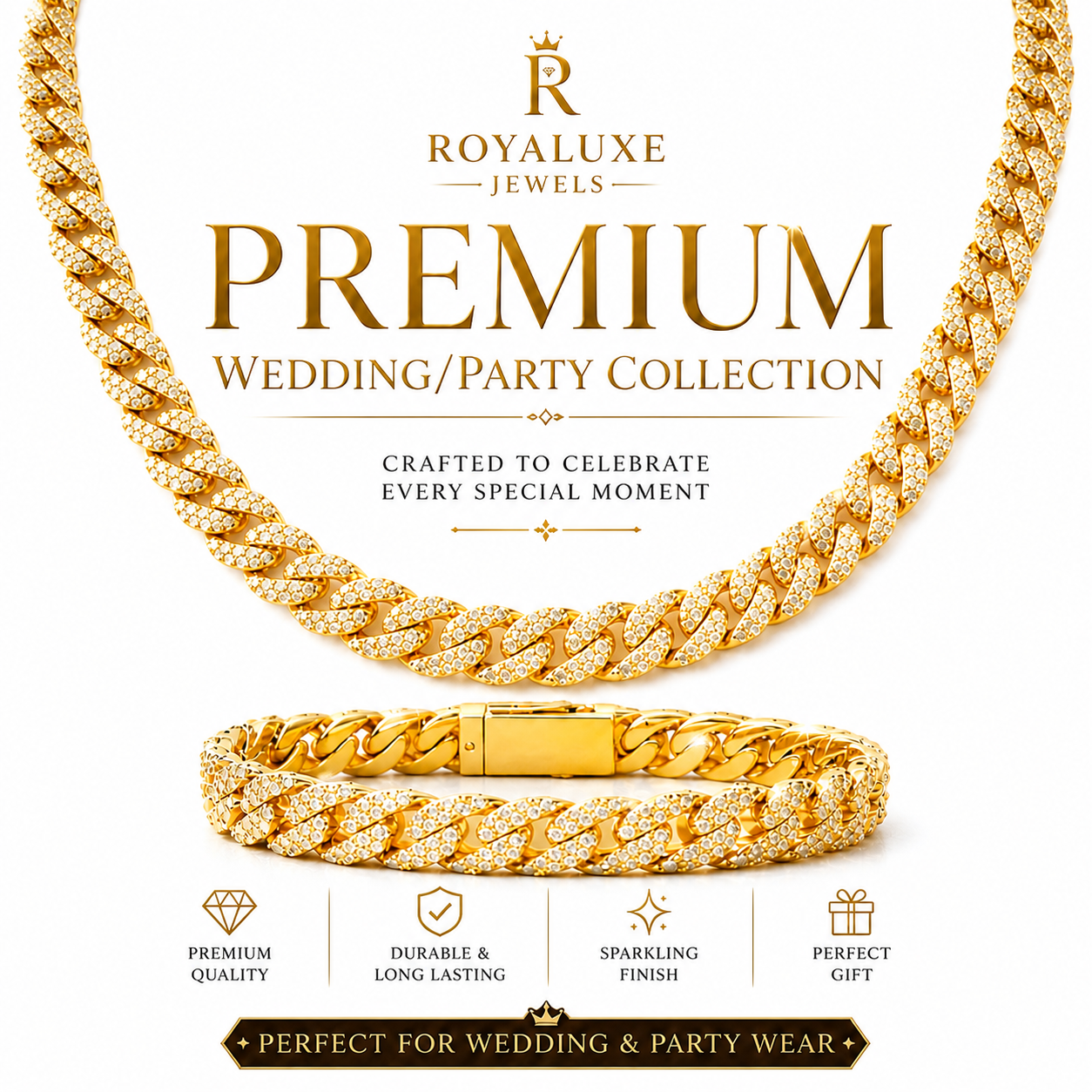 PREMIUM WEDDING ROYAL JEWAR COMO SET x 1 Free Gift x1