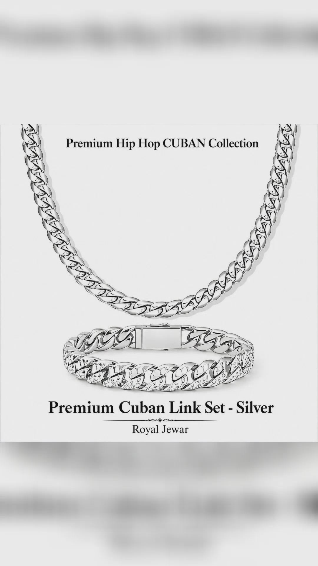 PREMIUM CUBAN LINK CHAIN SET-SILVER