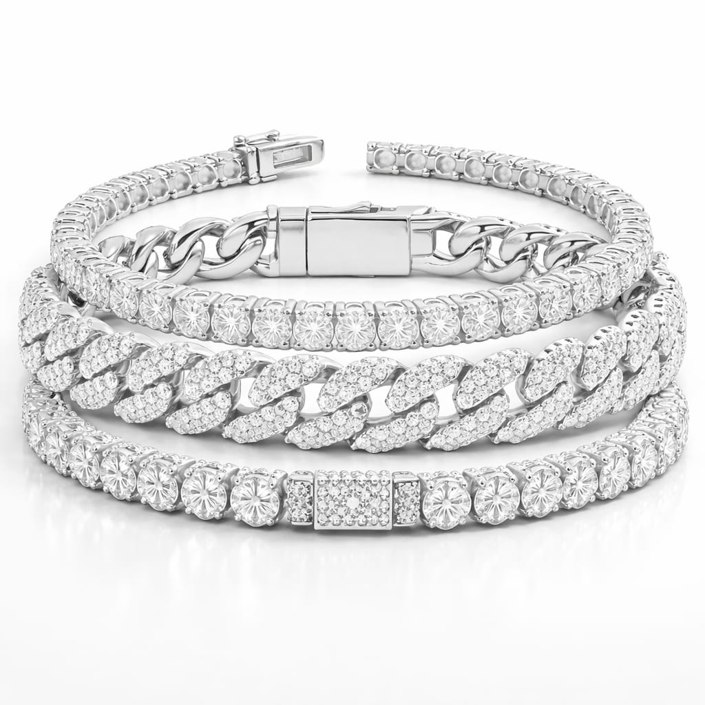 PREMIUM STREET STYLE BRACELET SILVER-(SET OF3)