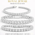 PREMIUM STREET STYLE BRACELET SILVER-(SET OF3)