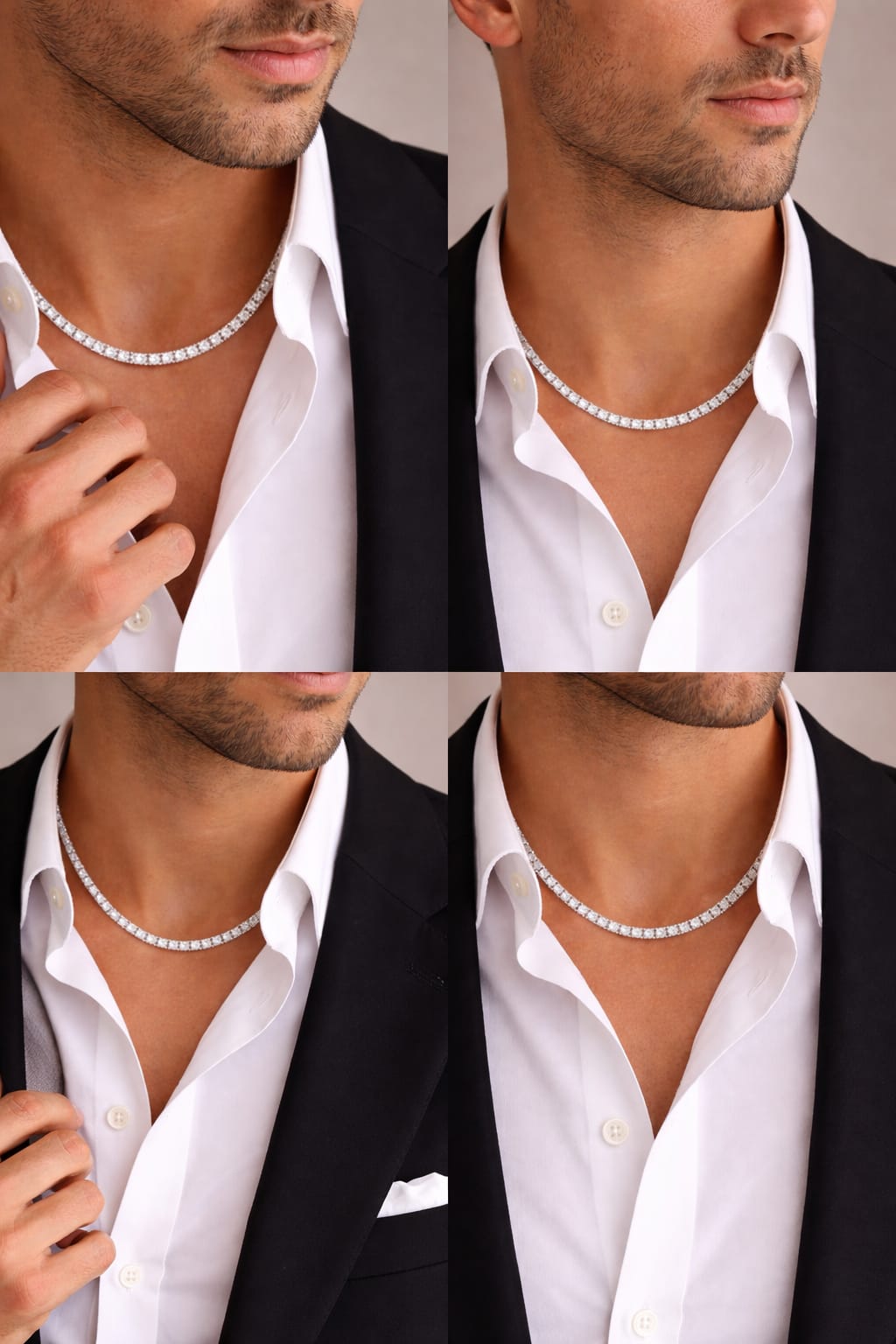 PREMIUM ICED TENNIS CHAIN-SILVER